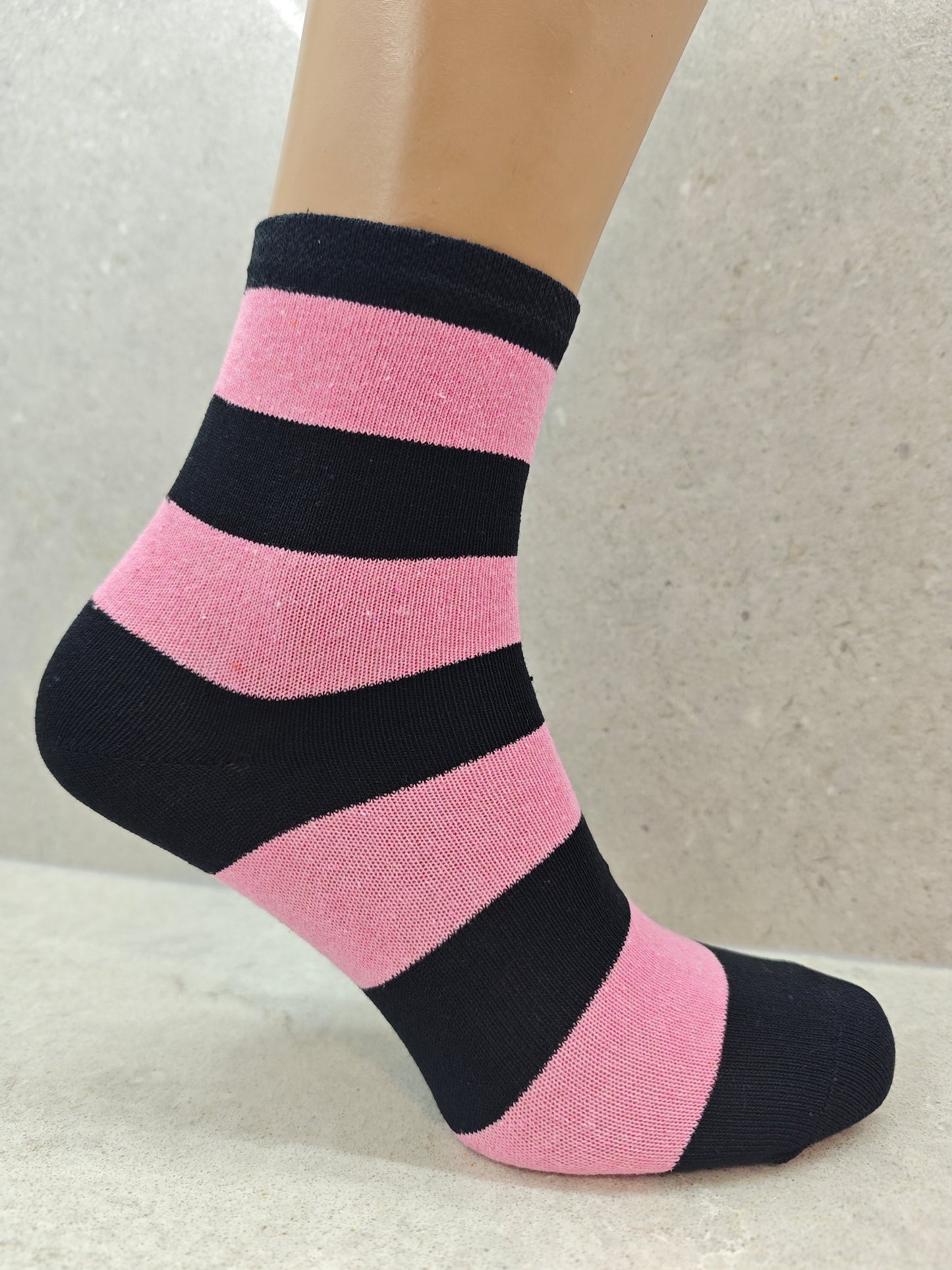 Womens Colourful Striped Socks Pack Of 6 12 24 Pairs UKsize 4-7