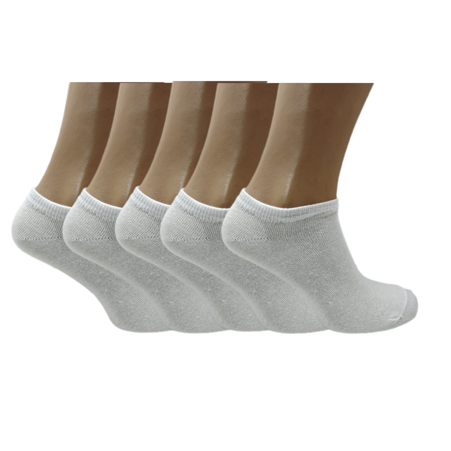 5 Pairs Low-Cut White Socks –Everyday Socks for Men and Women size 6-8