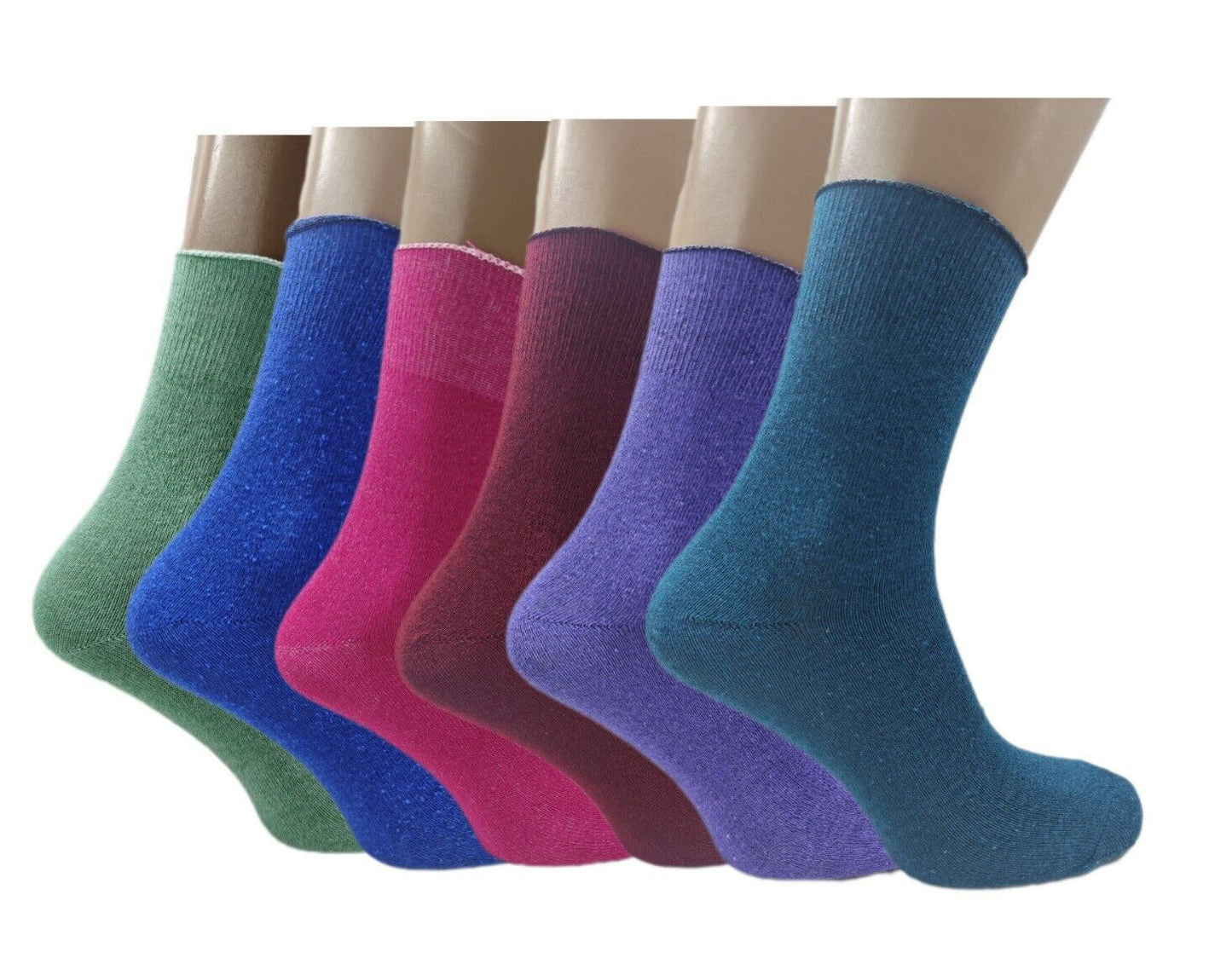Set of 6 Pairs Women’s Colorful Soft Rubber Sole Socks – Comfortable, Non-Slip G